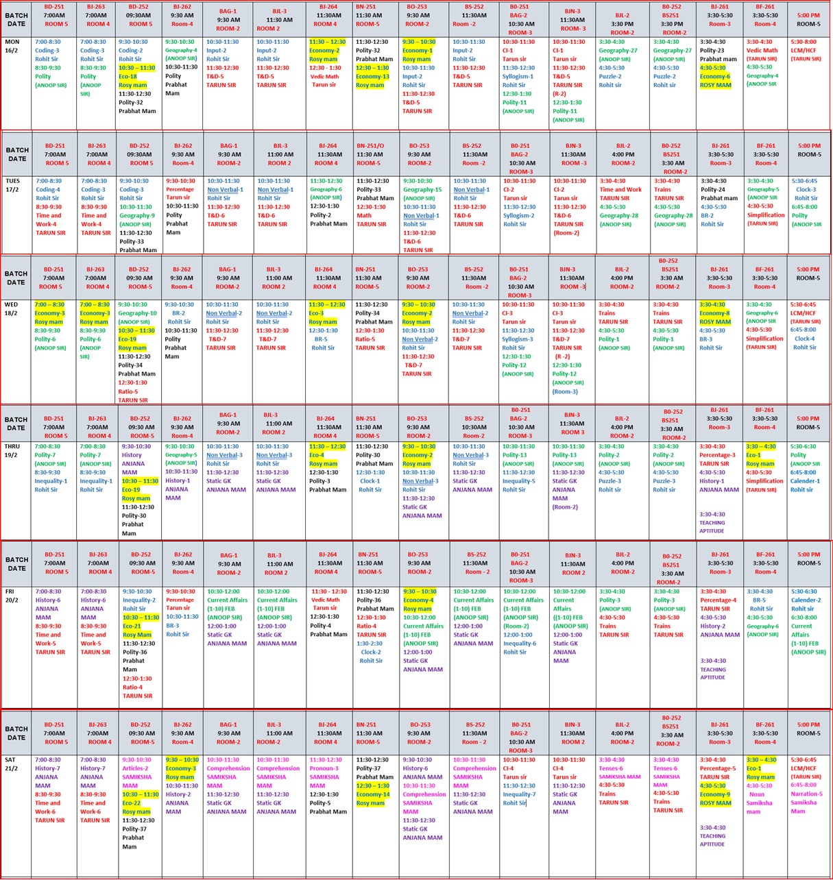 The Coaching Concept Time table&nbsp;<p>15-21 Feb 2026</p> image