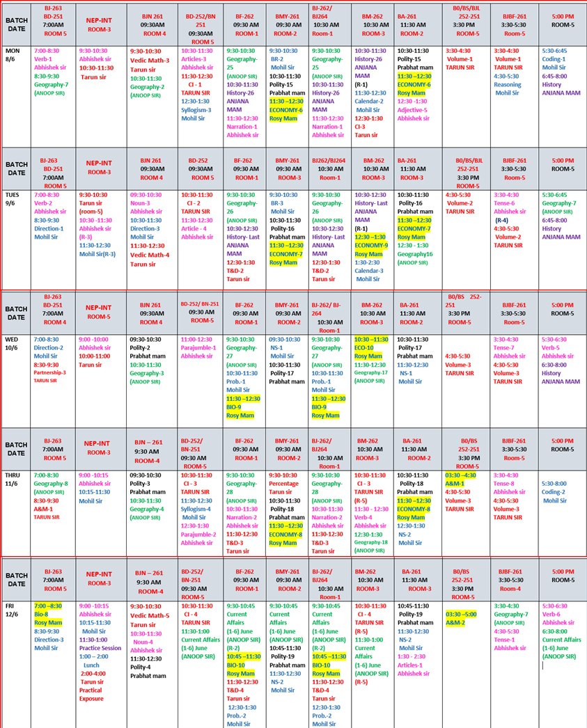 The Coaching Concept Time table&nbsp;<p>8-12 June 2026</p> image